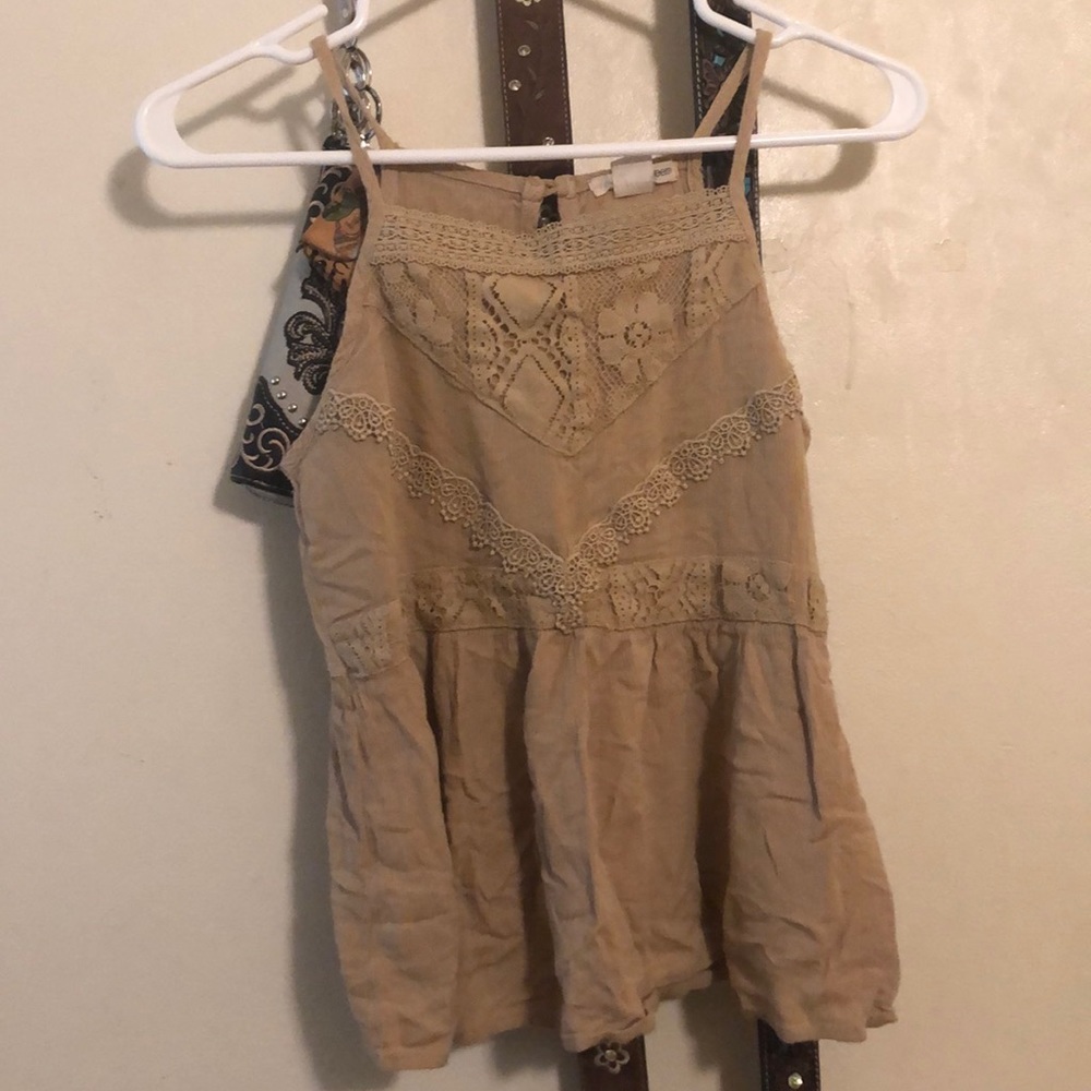 tan spaghetti strap tank